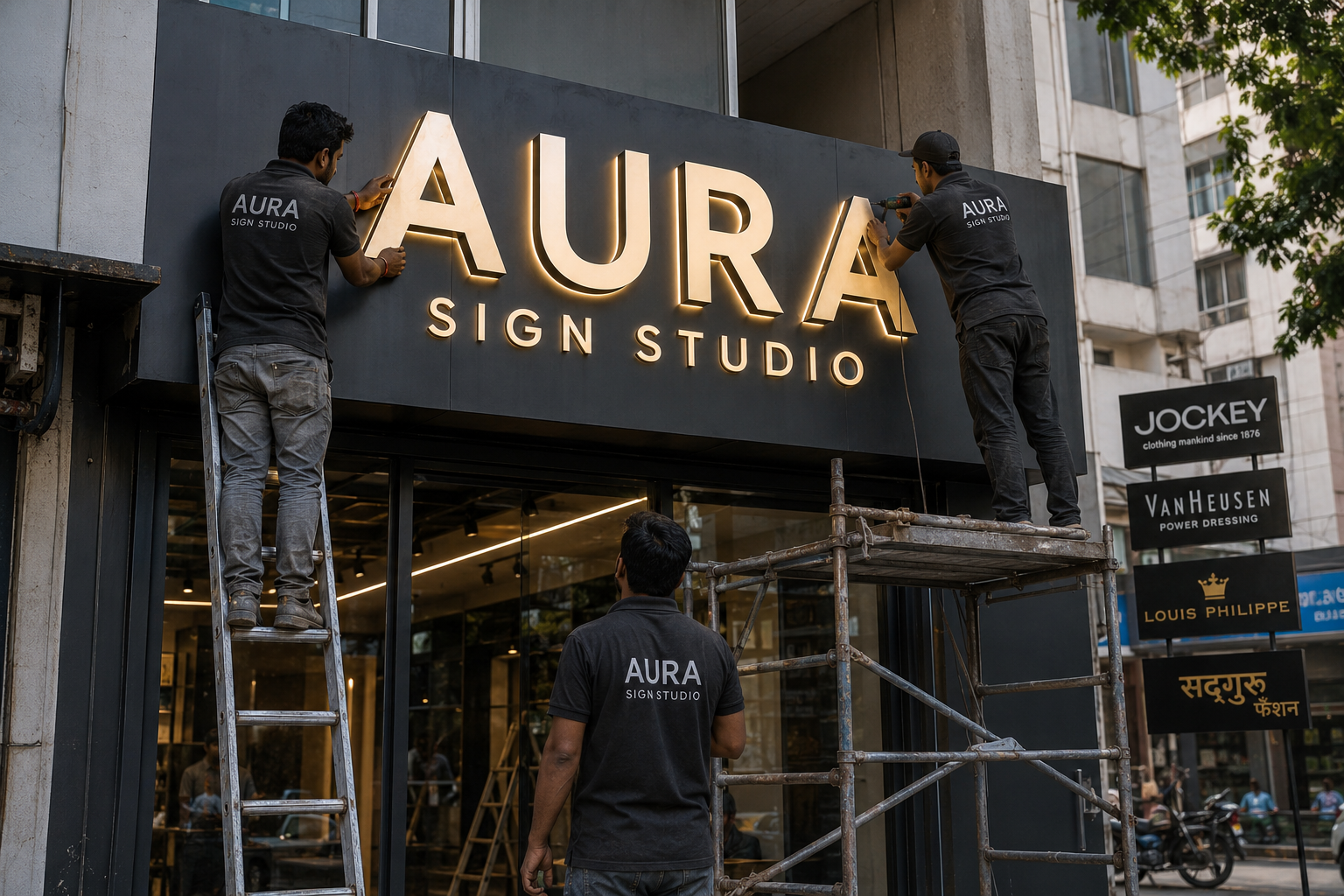 Professional signage installation